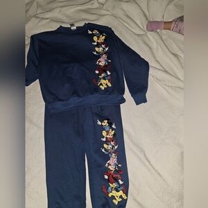 Womens Disney And Friends Cartoon  Navy Sweatshirt and Pants Set Size Medium